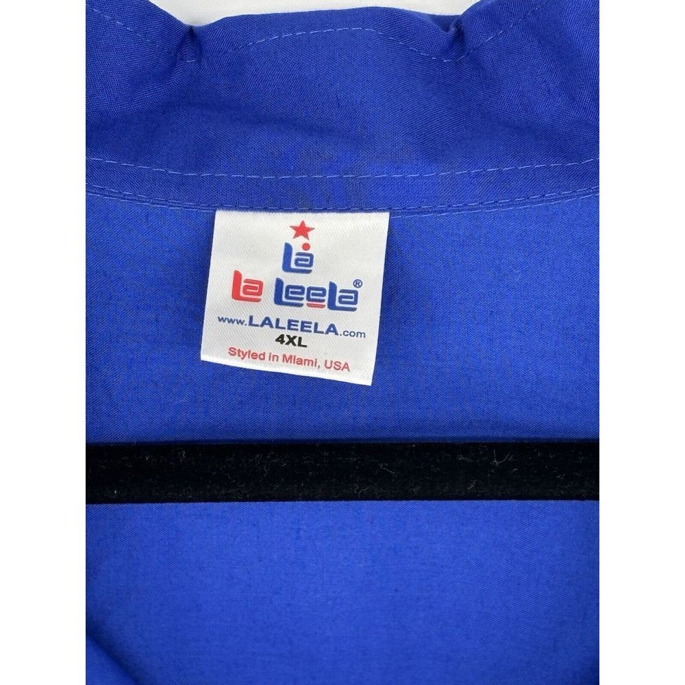 LALEELA Button Up Shirt Blue Short Sleeve Button Up Casual Size 4XL - Picture 2 of 7